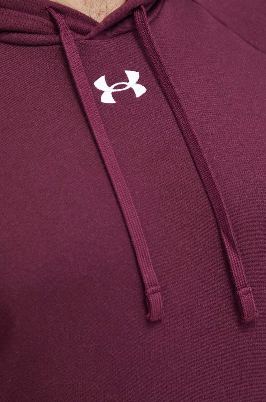 Under Armour Mikina pánska bordová farba s kapucňou jednofarebná - Pepit.sk