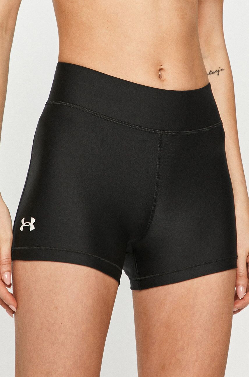 Under Armour Šortky dámske čierna farba jednofarebné vysoký pás - Pepit.sk