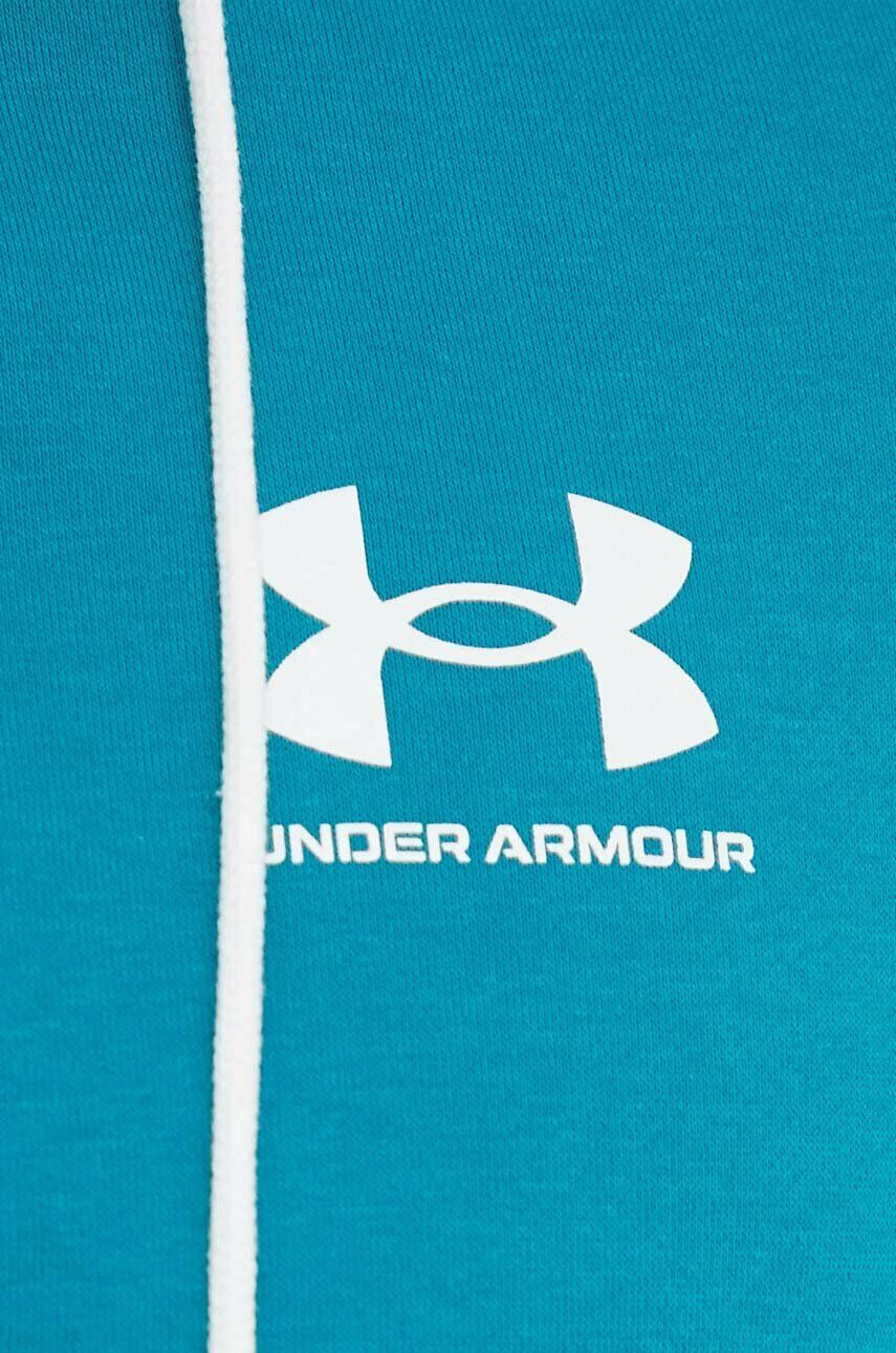 Under Armour Tréningová mikina Rival 1370396-001 zelená farba s kapucňou jednofarebná - Pepit.sk