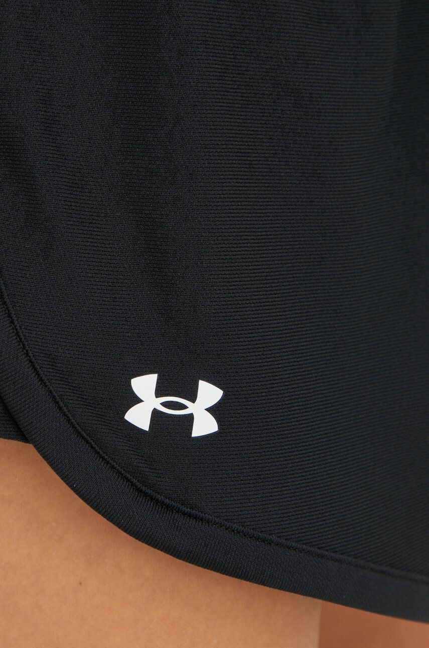 Under Armour Tréningové šortky 1355791 dámske čierna farba s potlačou stredne vysoký pás - Pepit.sk