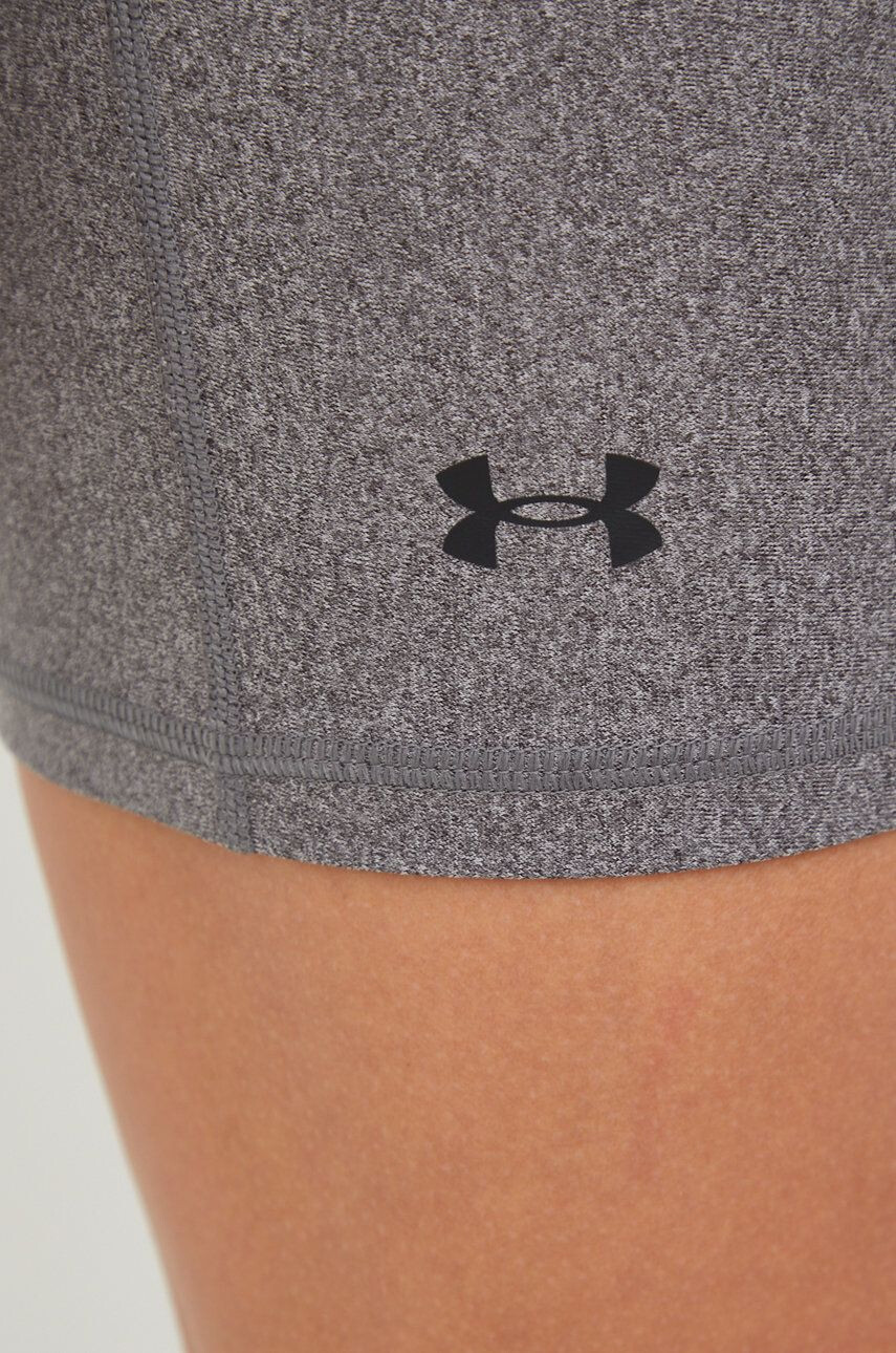 Under Armour Tréningové šortky dámske šedá farba jednofarebné vysoký pás - Pepit.sk