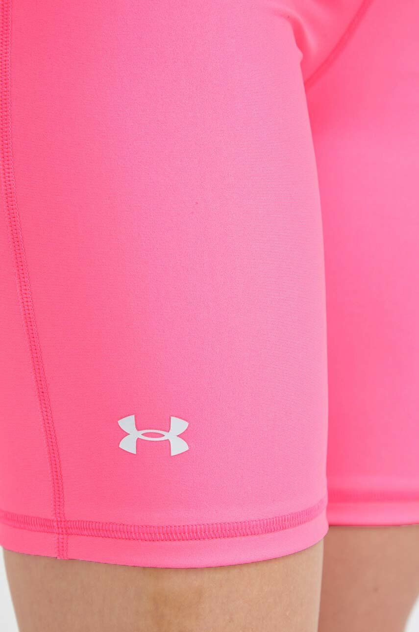 Under Armour Tréningové šortky dámske fialová farba jednofarebné vysoký pás - Pepit.sk