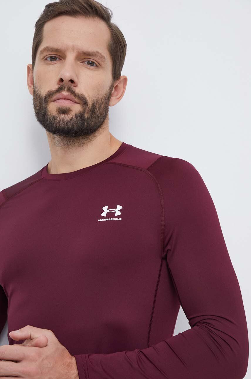 Under Armour Tréningové tričko s dlhým rukávom bordová farba jednofarebný - Pepit.sk