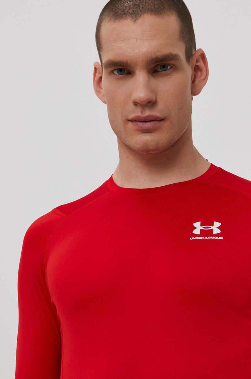 Under Armour Tréningové tričko s dlhým rukávom červená farba jednofarebný - Pepit.sk