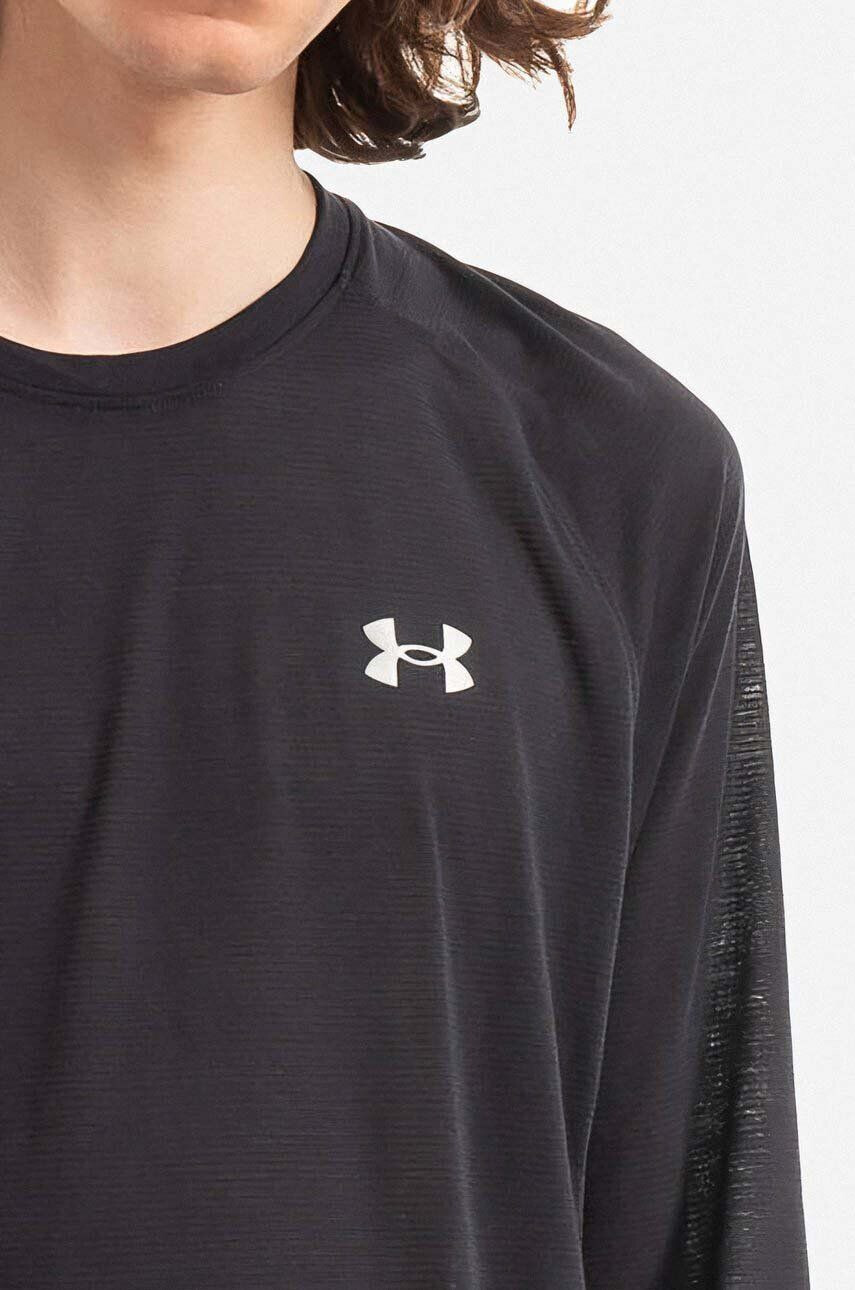 Under Armour Tričko s dlhým rukávom Streaker Longsleeve 1370322-001 pánske čierna farba jednofarebné - Pepit.sk