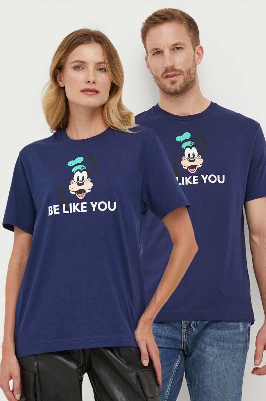 United Colors of Benetton Bavlnené tričko x Disney tmavomodrá farba s potlačou - Pepit.sk