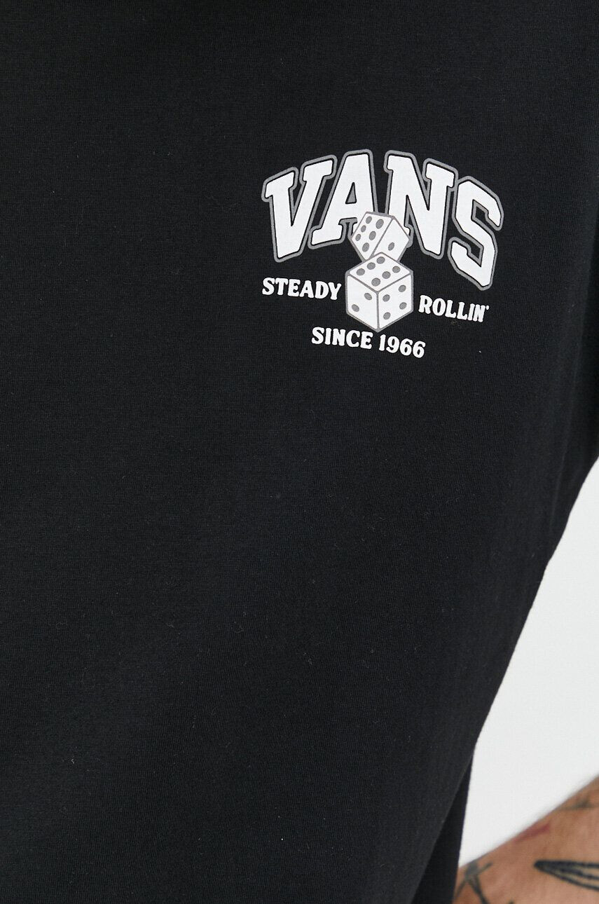 Vans Bavlnené tričko čierna farba s potlačou - Pepit.sk