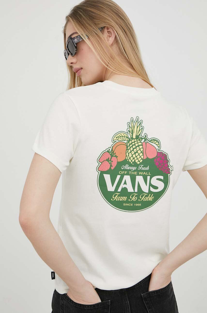 Vans Bavlnené tričko zelená farba - Pepit.sk