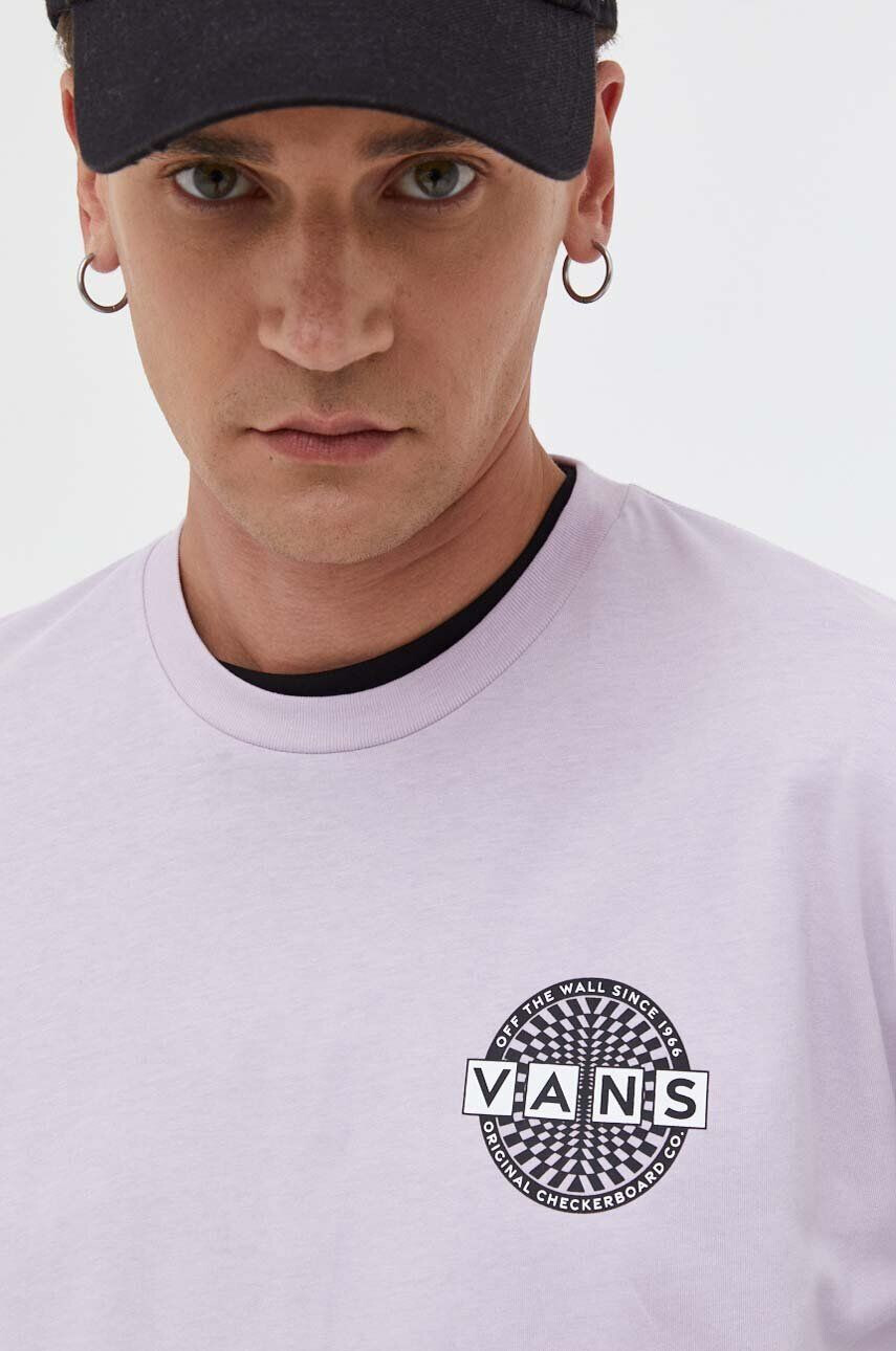 Vans Bavlnené tričko fialová farba s potlačou - Pepit.sk