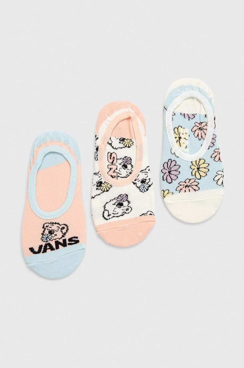 Vans Detské ponožky BEAR FRIENDS CANOODLE TROPICAL PEACH 3-pak oranžová farba - Pepit.sk