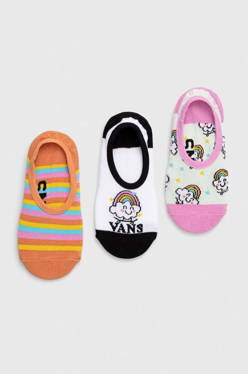 Vans Detské ponožky RAINBOW RIDER CANOODLE White/Black 3-pak - Pepit.sk