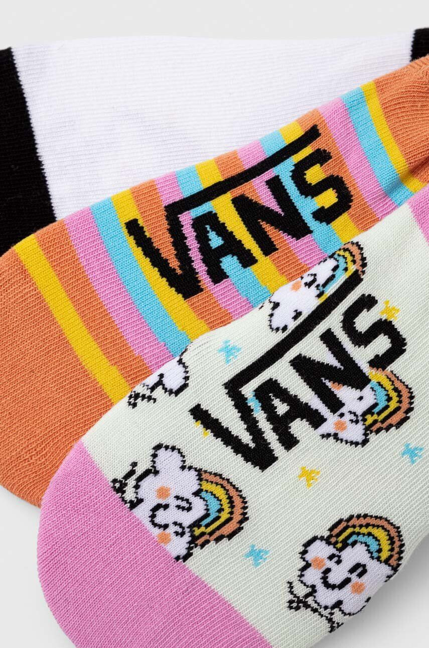 Vans Detské ponožky RAINBOW RIDER CANOODLE White/Black 3-pak - Pepit.sk