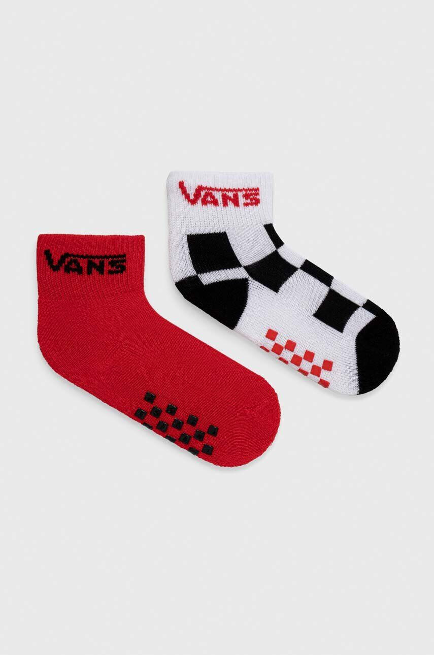 Vans Detské ponožky VN0A7PTC0PZ1 DROP V CLASSIC SOCK 2-pak červená farba - Pepit.sk