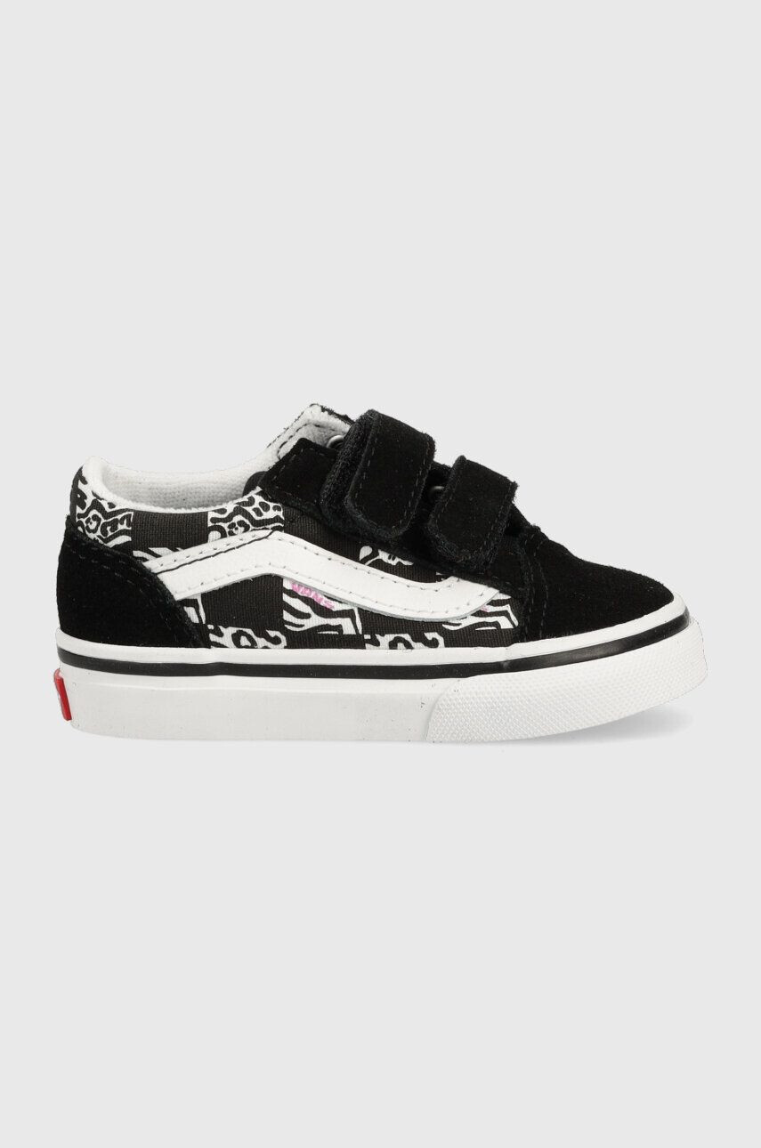 Vans Detské semišové tenisky TD Old Skool V ZEBR BLACK čierna farba - Pepit.sk