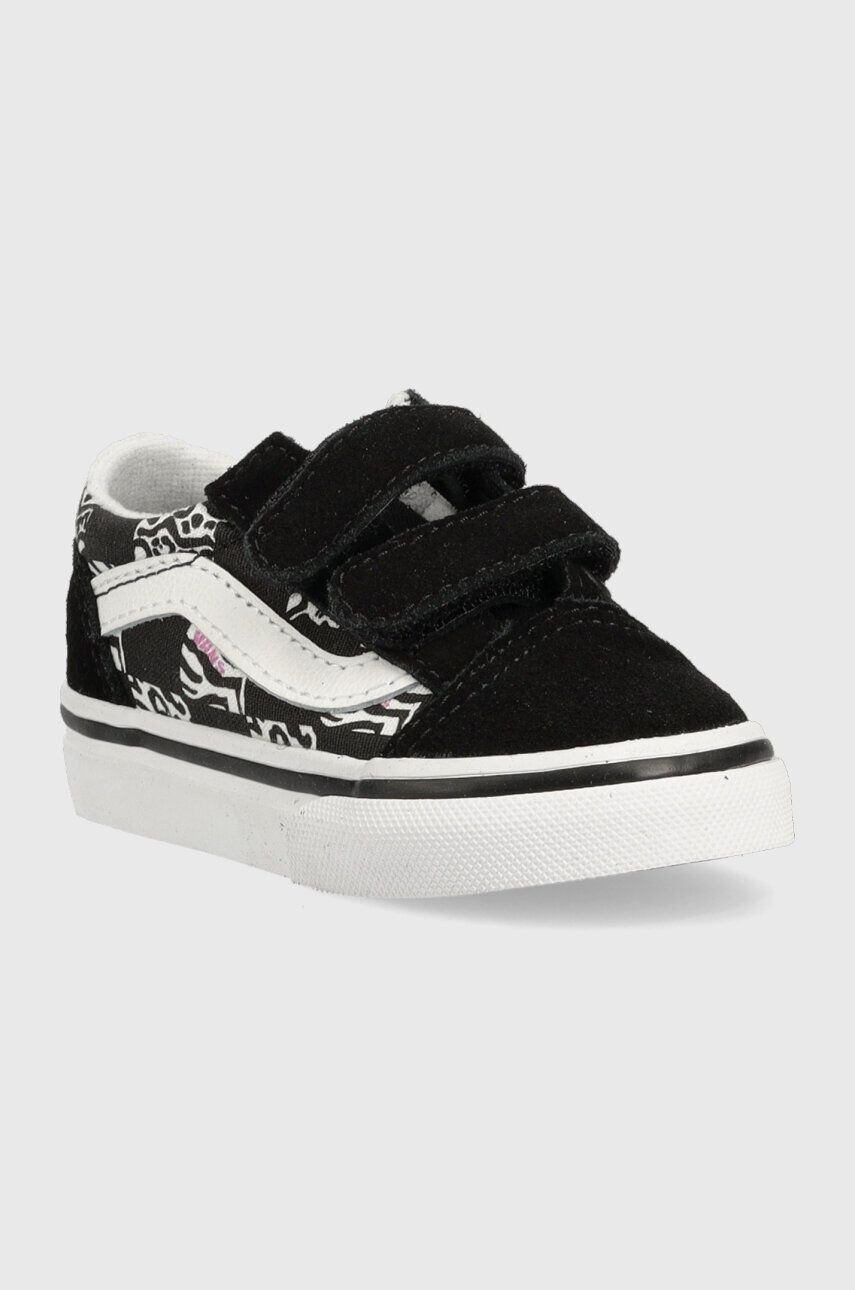 Vans Detské semišové tenisky TD Old Skool V ZEBR BLACK čierna farba - Pepit.sk