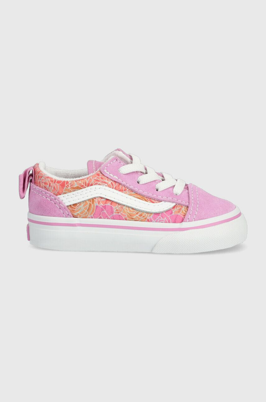 Vans Detské tenisky TD Old Skool Elastic Lace ROSE DKBLU fialová farba - Pepit.sk