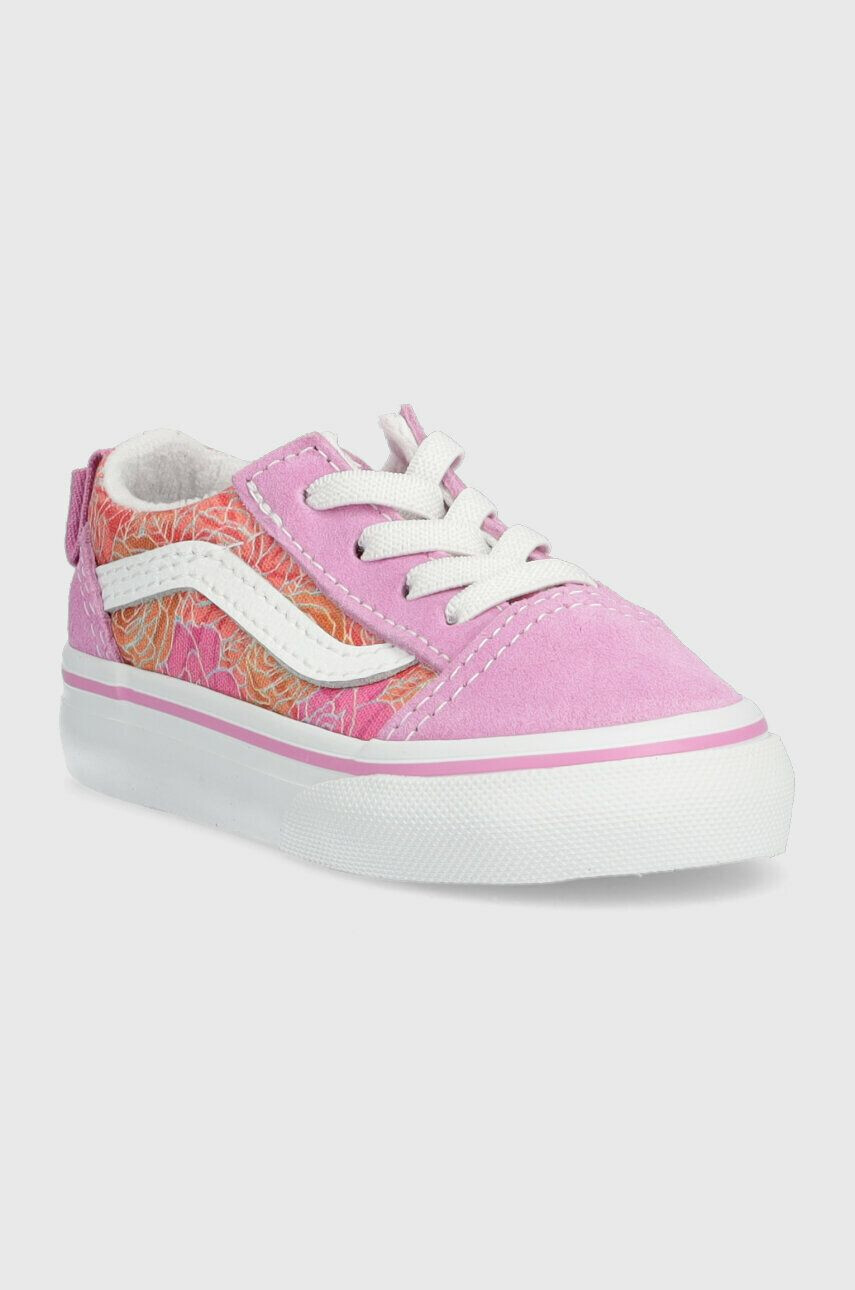 Vans Detské tenisky TD Old Skool Elastic Lace ROSE DKBLU fialová farba - Pepit.sk