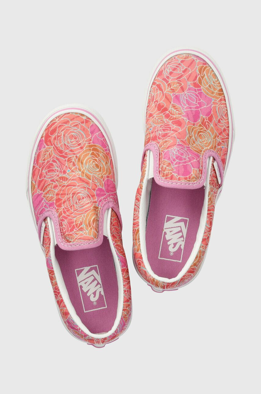 Vans Detské tenisky UY Classic Slip On CTHR CHBD TRDWN oranžová farba - Pepit.sk