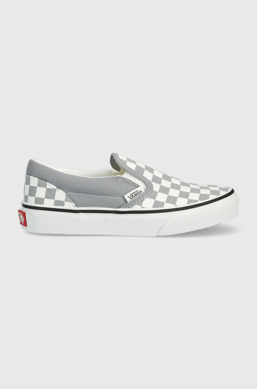 Vans Detské tenisky UY Classic Slip On CTHR CHBD TRDWN šedá farba - Pepit.sk