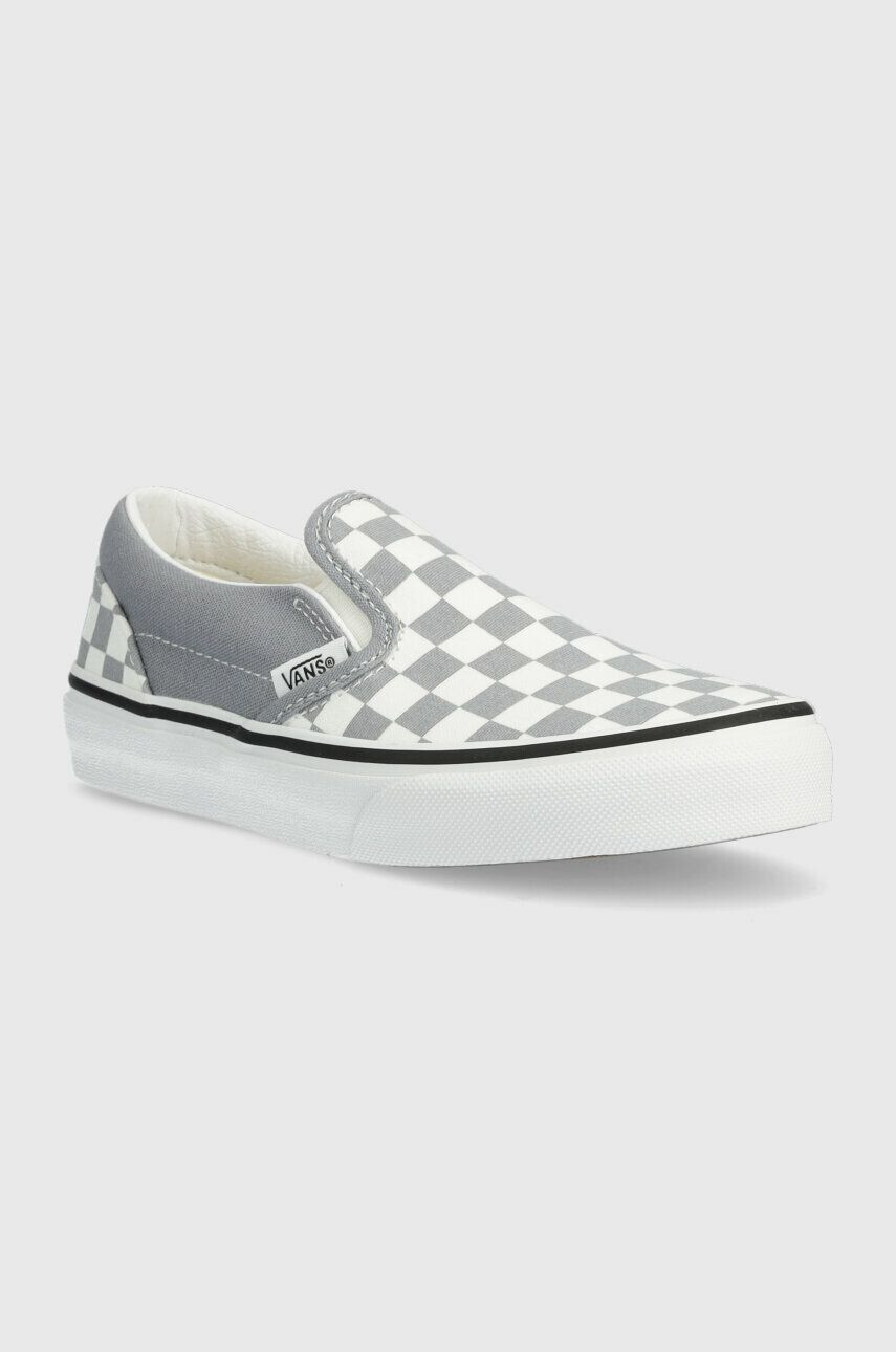 Vans Detské tenisky UY Classic Slip On CTHR CHBD TRDWN šedá farba - Pepit.sk