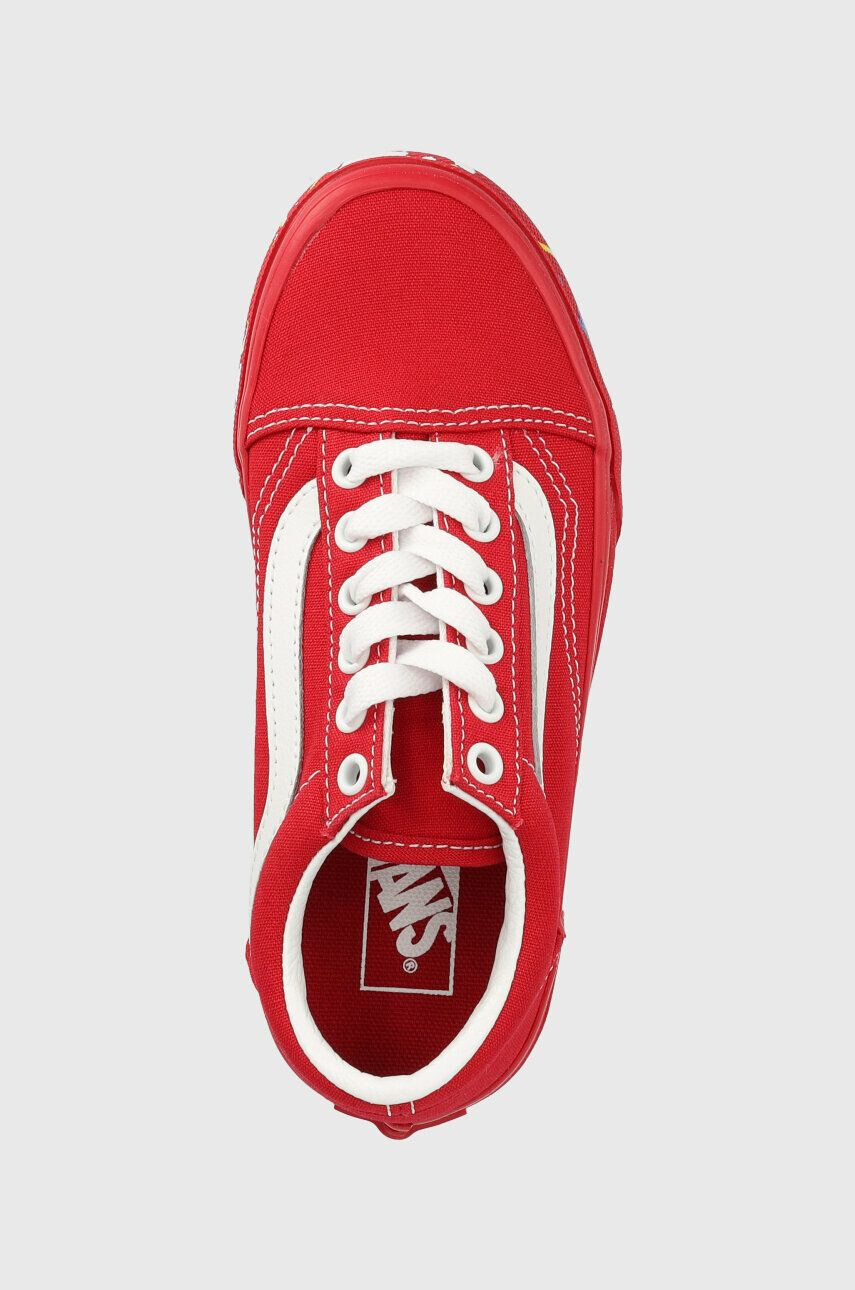 Vans Detské tenisky UY Old Skool PTSP DRRED červená farba - Pepit.sk