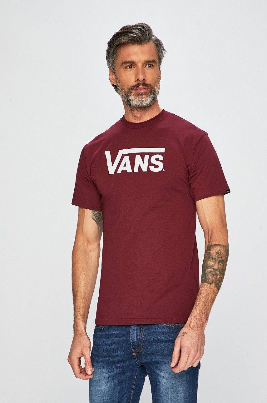 Vans Pánske tričko VN000GGGZ281-Burgundy/W - Pepit.sk