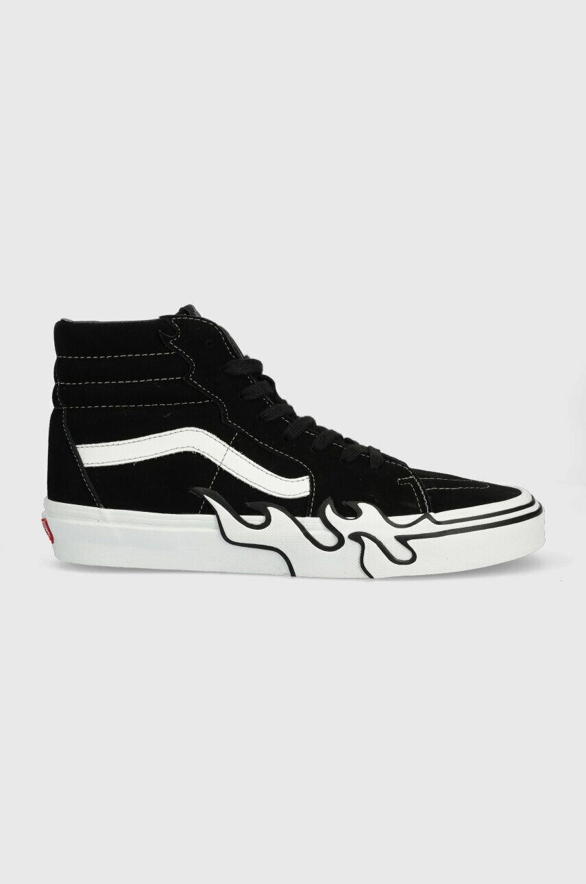 Vans Semišové tenisky SK8-Hi Flame VN0005UJBZW1-BLKWH čierna farba - Pepit.sk