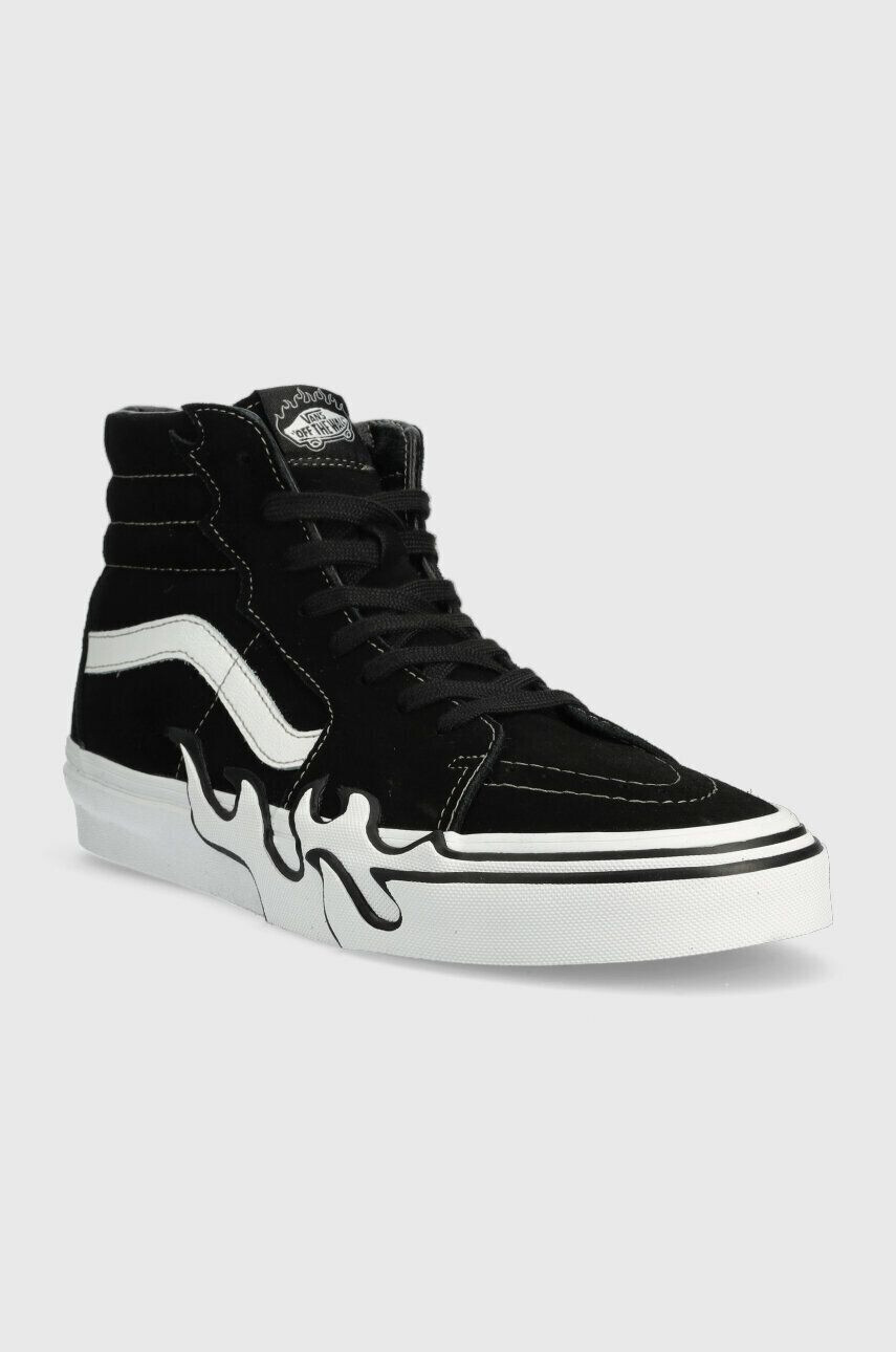 Vans Semišové tenisky SK8-Hi Flame VN0005UJBZW1-BLKWH čierna farba - Pepit.sk