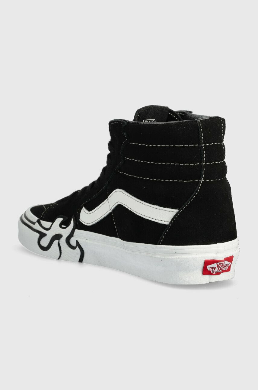 Vans Semišové tenisky SK8-Hi Flame VN0005UJBZW1-BLKWH čierna farba - Pepit.sk