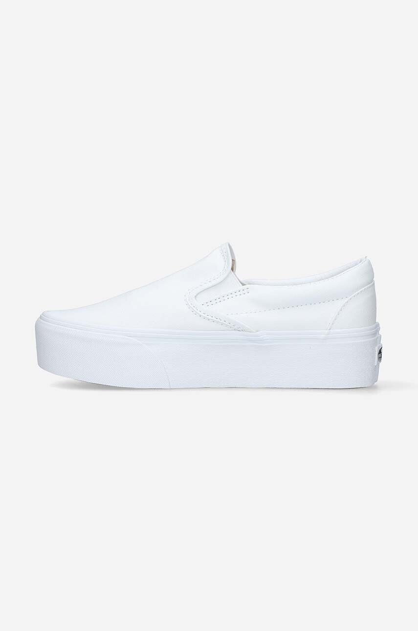 Vans Tenisky Classic Slip-On Stackf V VN0A7Q5RW00-white biela farba - Pepit.sk