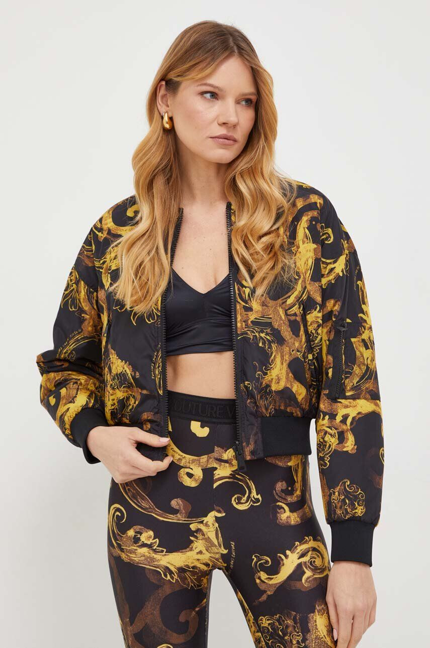 Versace Jeans Couture Obojstranná bunda bomber dámska čierna farba prechodná oversize - Pepit.sk