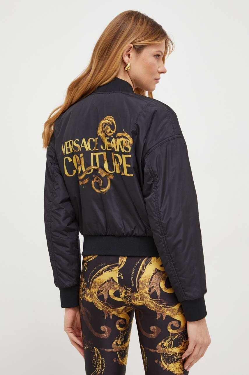 Versace Jeans Couture Obojstranná bunda bomber dámska čierna farba prechodná oversize - Pepit.sk