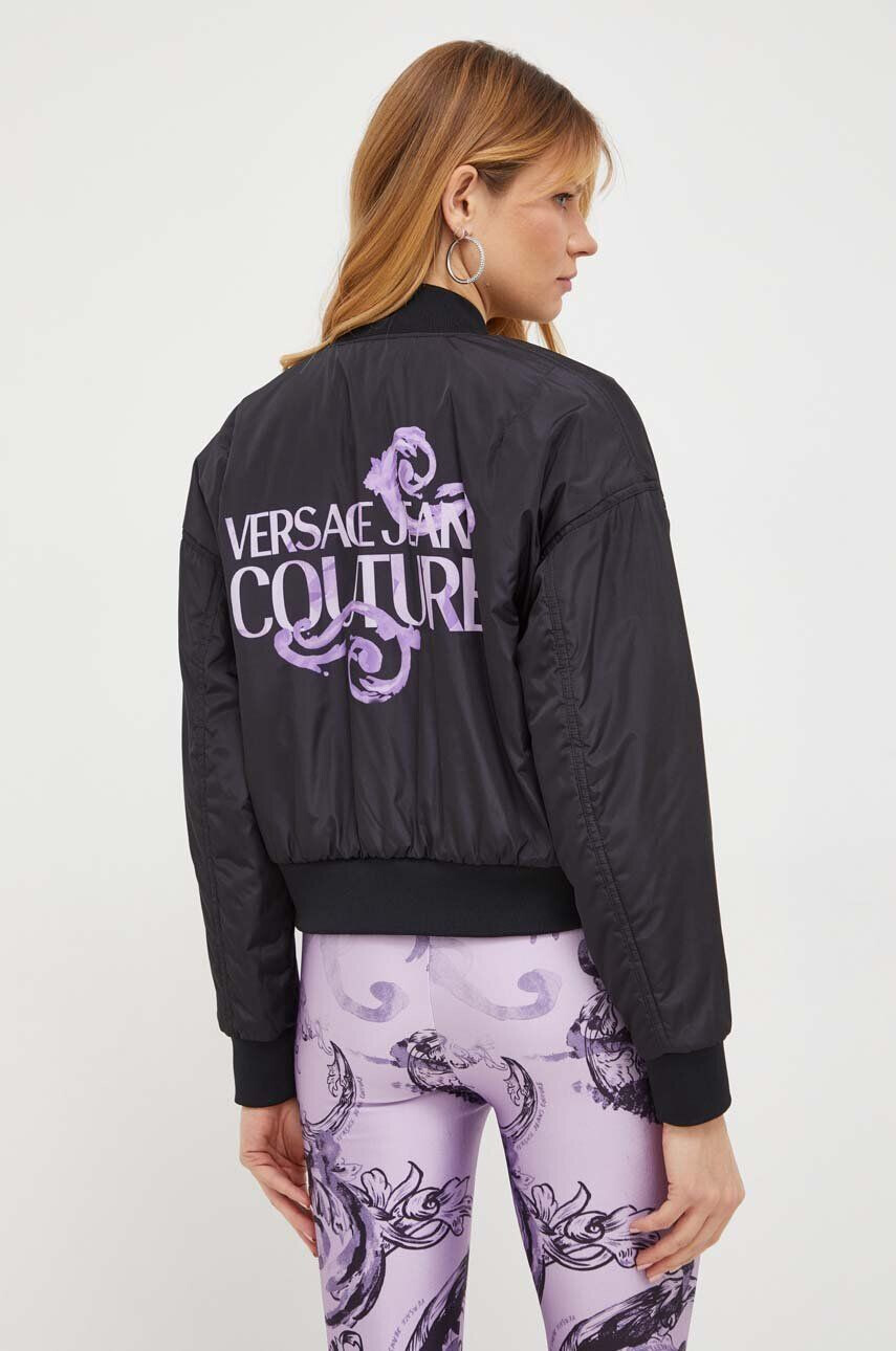 Versace Jeans Couture Obojstranná bunda bomber dámska fialová farba prechodná oversize - Pepit.sk