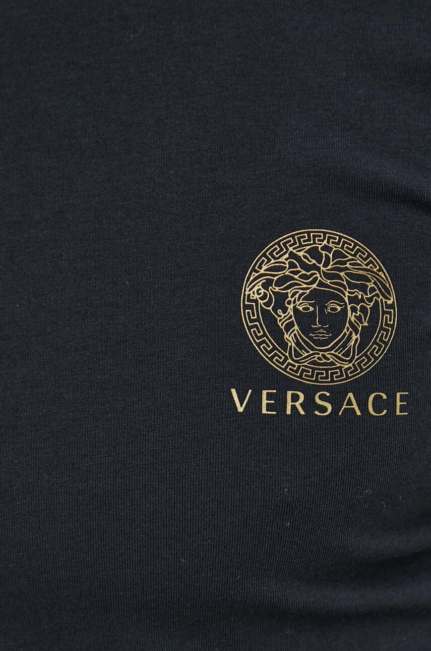 Versace Tričko s dlhým rukávom pánske čierna farba s potlačou - Pepit.sk