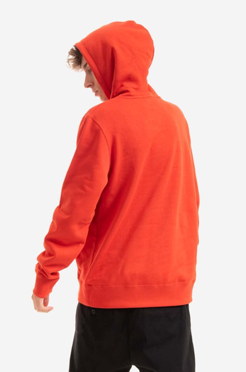 Wood Wood Bavlnená mikina Wood Ian AA Hoodie 10295600-2424 CHILI RED pánska červená farba s kapucňou s nášivkou - Pepit.sk