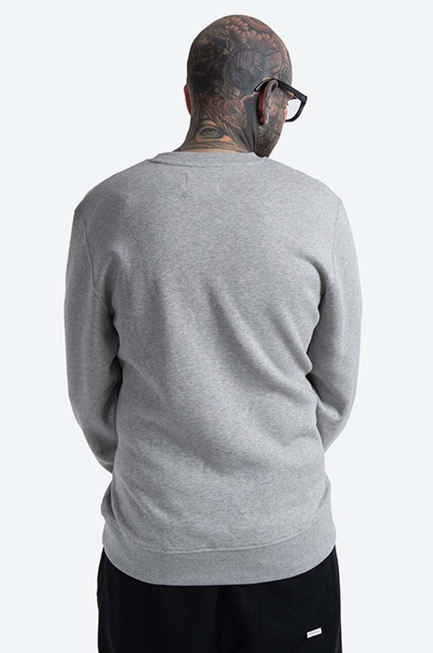 Wood Wood Bavlnená mikina Wood Tye Sweatshirt 10135606-2424 GREY MELANGE pánska šedá farba s nášivkou - Pepit.sk