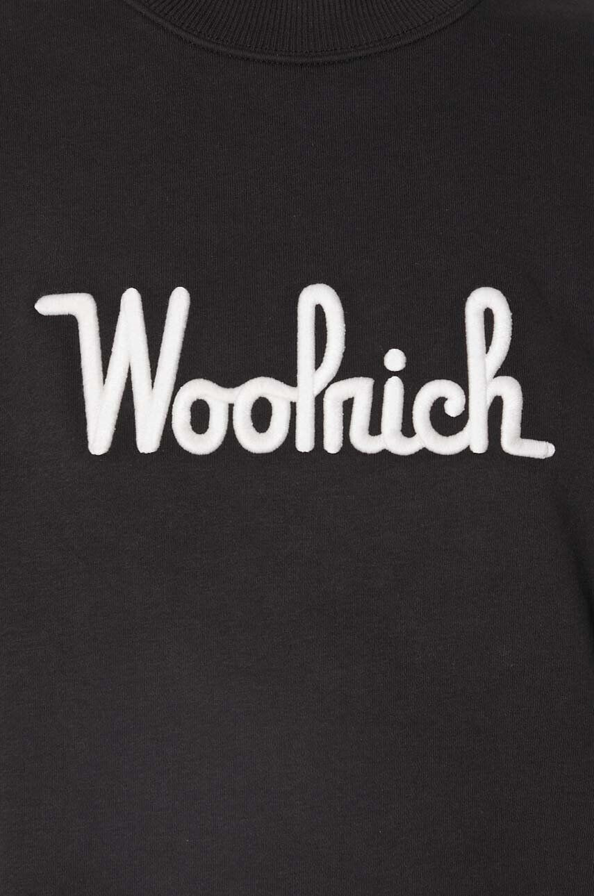 Woolrich Mikina dámska čierna farba s nášivkou - Pepit.sk