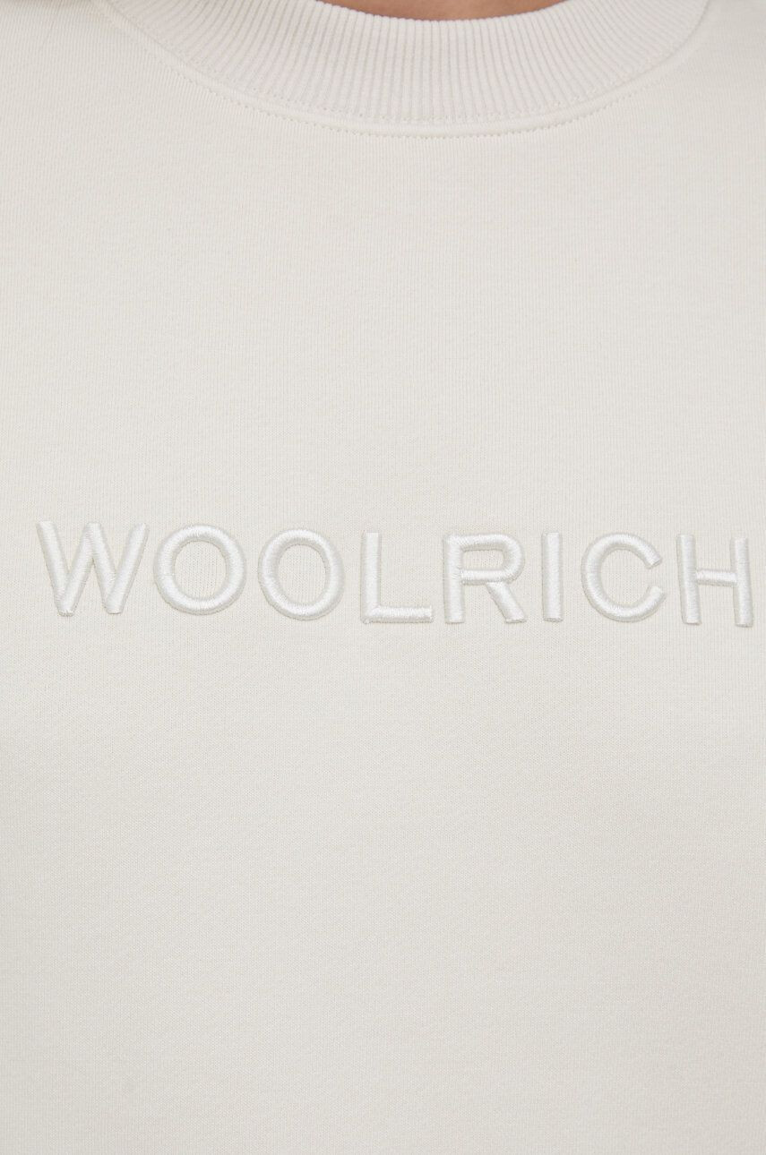 Woolrich Mikina dámska béžová farba s nášivkou - Pepit.sk