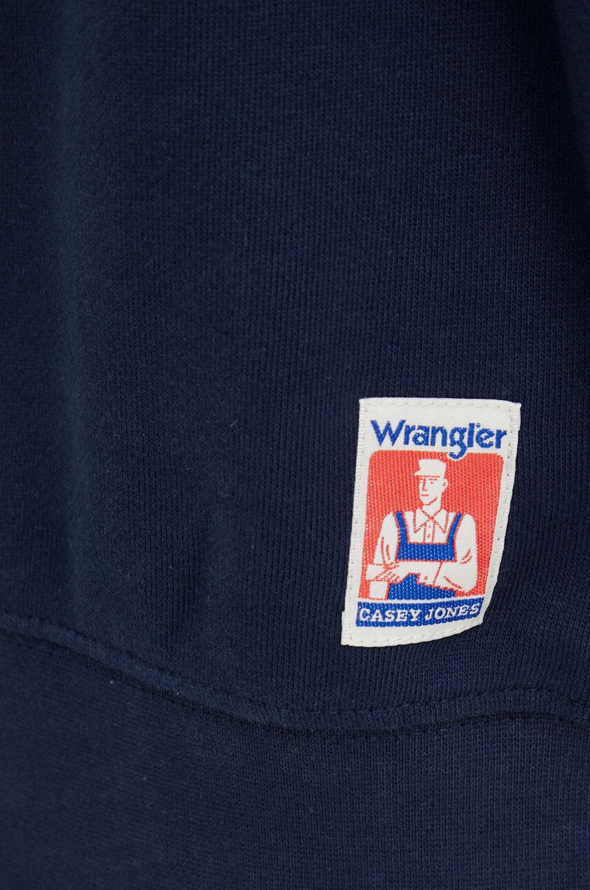 Wrangler Bavlnená mikina pánska tmavomodrá farba s nášivkou - Pepit.sk