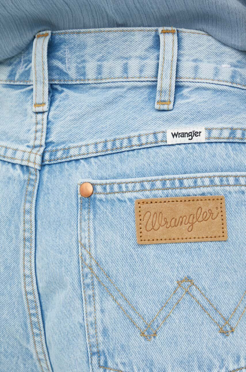 Wrangler Rifľové krátke nohavice Festival dámske jednofarebné vysoký pás - Pepit.sk