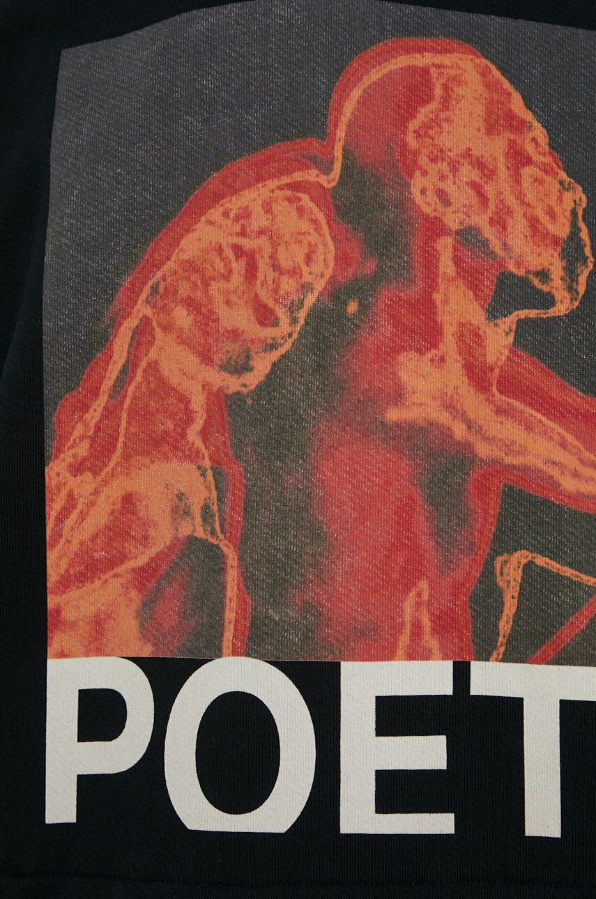 Young Poets Society Bavlnená mikina pánska čierna farba s kapucňou s potlačou - Pepit.sk