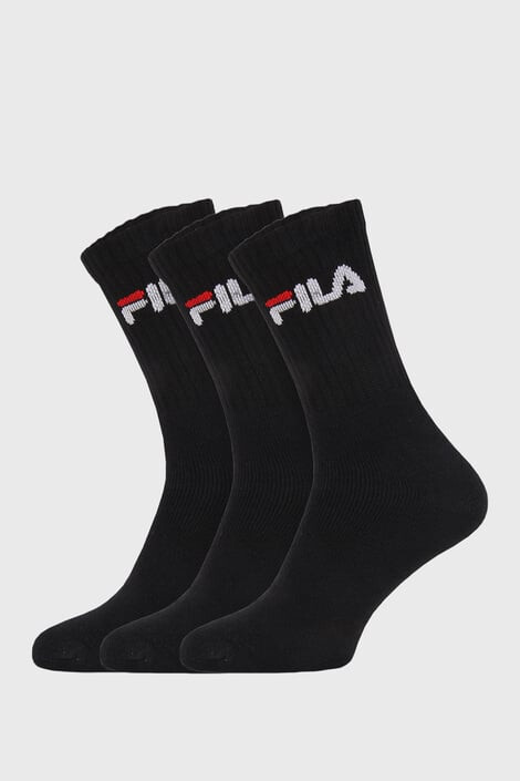 FILA 3 PACK čiernych vysokých ponožiek - Pepit.sk