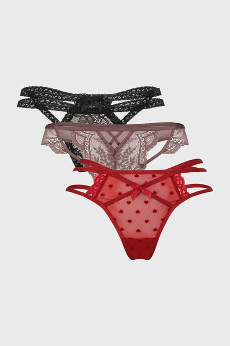 Hunkemöller 3 PACK Tanga Lisa - Pepit.sk