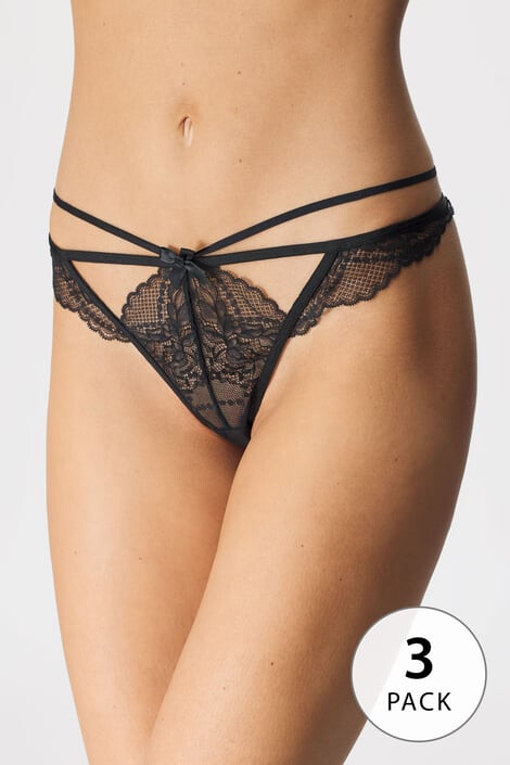 Hunkemöller 3 PACK tangá nohavičiek Lauren - Pepit.sk