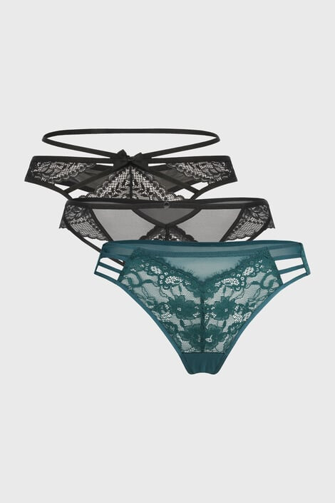 Hunkemöller 3 PACK Tangá nohavičky Sara - Pepit.sk