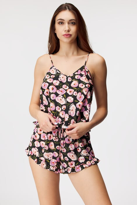 Hunkemöller Dámske pyžamové šortky Satin Ruffle Flower - Pepit.sk