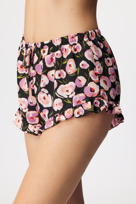 Hunkemöller Dámske pyžamové šortky Satin Ruffle Flower - Pepit.sk