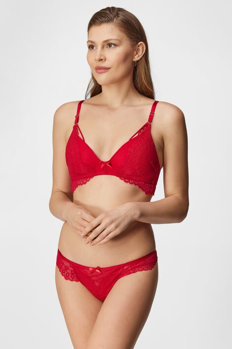 Hunkemöller Podprsenka Claire Red vystužená bez kostíc - Pepit.sk