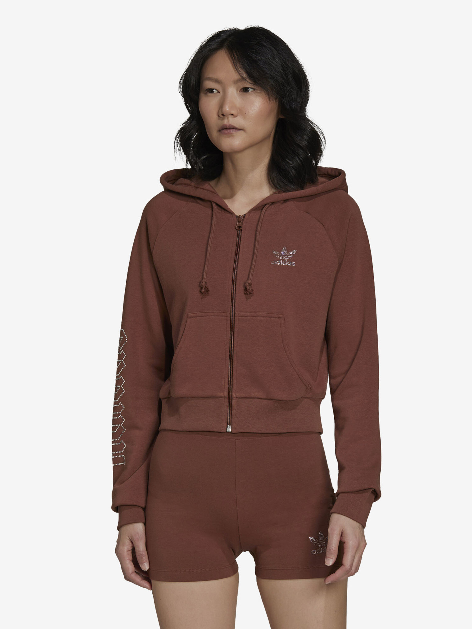 adidas Originals Cropped Track Top Mikina Hnedá - Pepit.sk