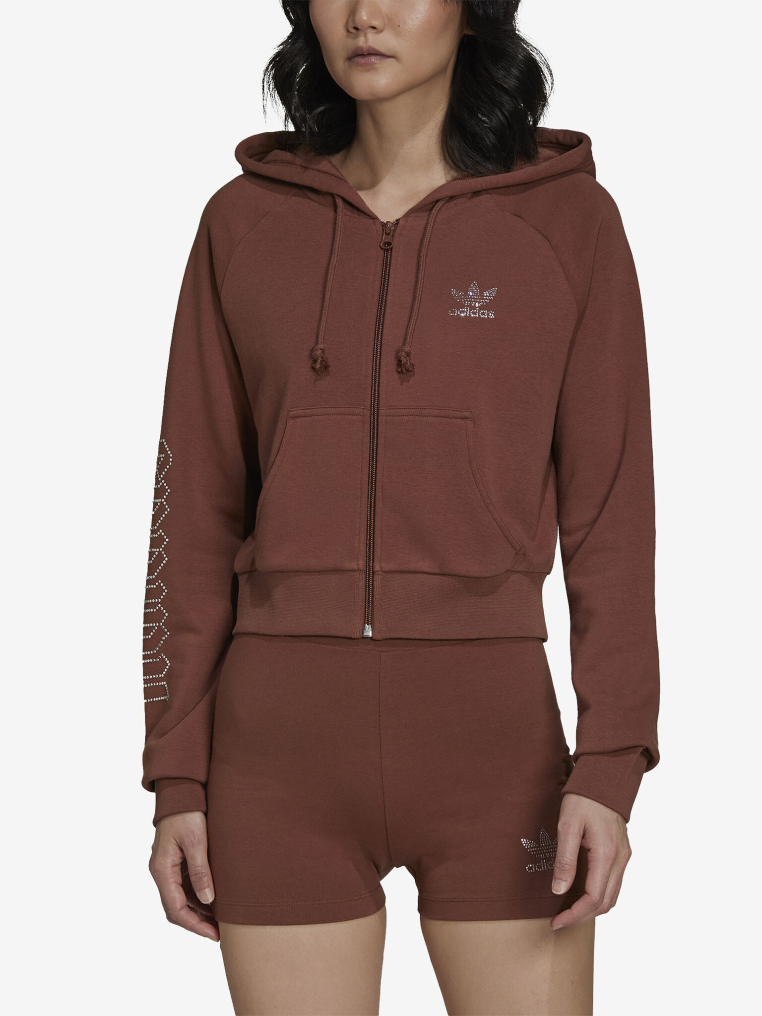 adidas Originals Cropped Track Top Mikina Hnedá - Pepit.sk